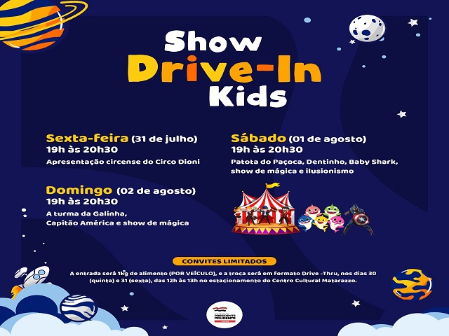 Troca de ingressos para Show ‘Drive-in Kids’ começa nesta quinta-feira no Matarazzo
