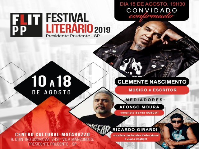 Festival Literário confirma participação músico e escritor Clemente Nascimento 