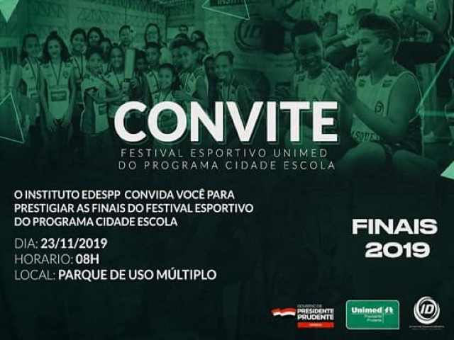 Festival Esportivo do Cidadescola reúne 700 alunos sábado no Parque de Uso Múltiplo 