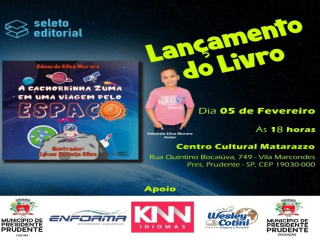 Aluno da rede municipal, Eduardo Muraro lança livro no Centro Cultural Matarazzo