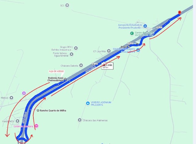 Semob fará interdições na via marginal do Rancho Quarto de Milha de 22 a 24 de maio