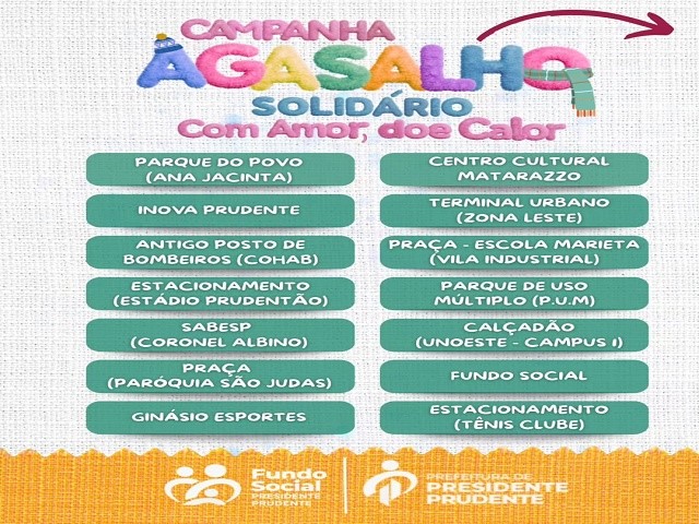 Fundo Social anuncia 1º mutirão da Campanha Agasalho Solidário 2025, que acontece neste sábado