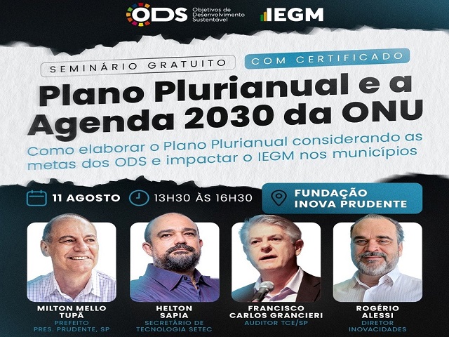 Prefeitura de PP abre inscrição para Seminário PPA Integrado aos ODS da Agenda 2030 da ONU