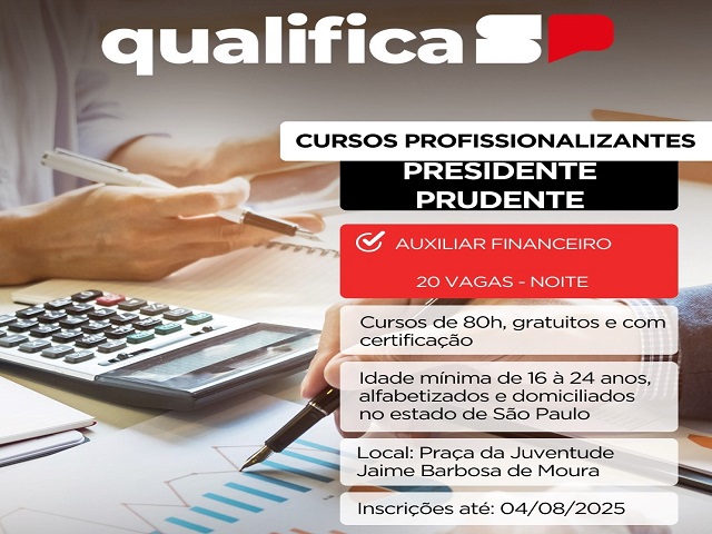 Prudente é contemplada com novas vagas do Qualifica SP; inscrições até agosto