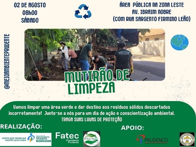 Semea anuncia mutirão de limpeza neste sábado (2) na Av. Dr. Ibraim Nobre