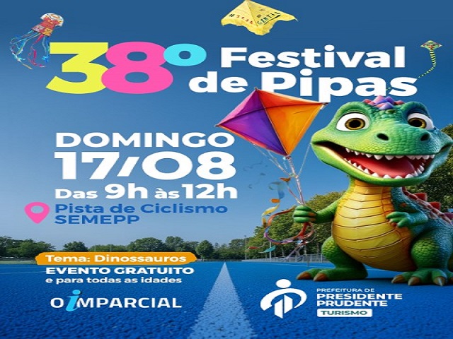 38º Festival de Pipas Raul Albieri está com inscrições abertas com o tema Dinossauro