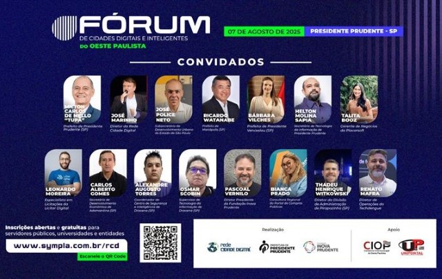 Prudente sedia Fórum de Cidades Digitais e Inteligentes do Oeste Paulista nesta quinta (7)