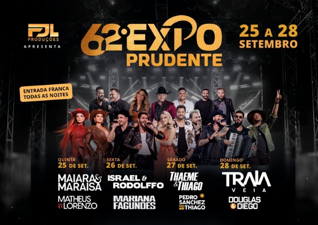 Expo Prudente tem grade de shows definida; lançamento oficial ocorre nesta 6ªfeira