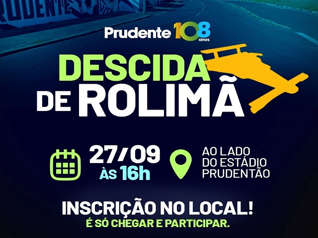 Prudente será palco da 21ª Descida de Rolimã no entorno do Prudentão