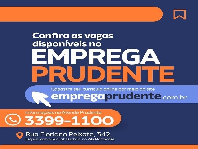 Emprega Prudente tem 157 vagas disponíveis nesta terça-feira (05)