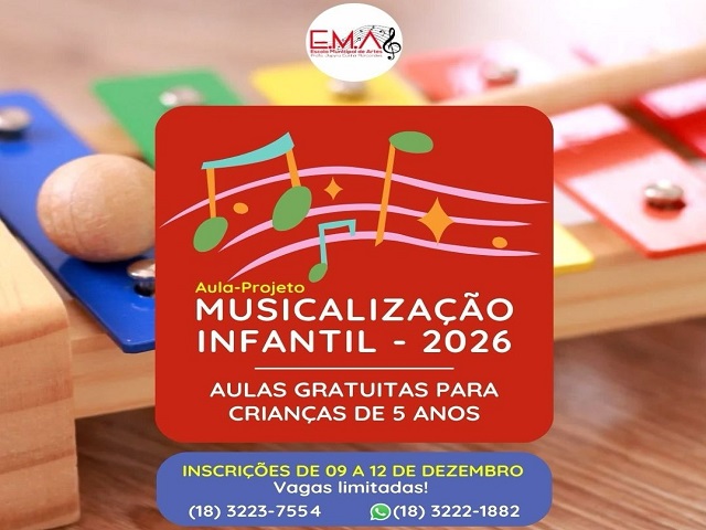 Escola Jupyra Marcondes abre inscrições para aulas de musicalização infantil gratuitas