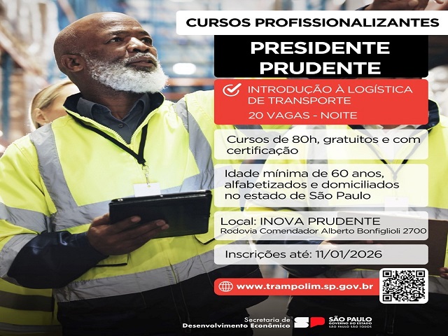 Qualifica SP oferece cursos gratuitos para pessoas com 60 anos ou mais na Inova Prudente