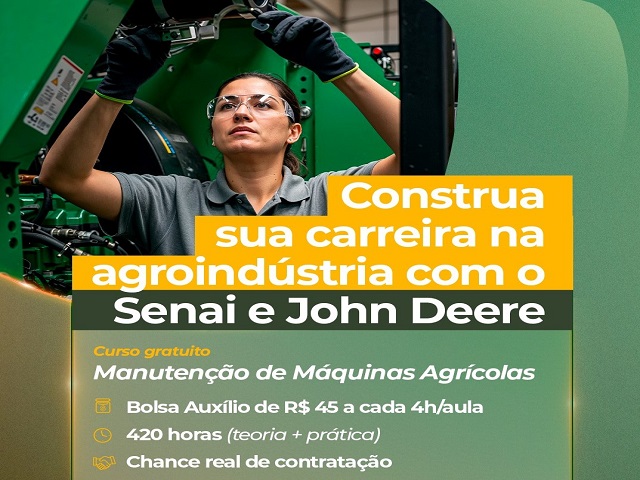 PP é contemplada com 1.000 vagas do Programa Inspirar Agro, parceria do Senai e John Deere