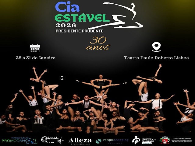 Teatro Paulo Roberto Lisboa recebe Cia Estável 2026, dias 29, 30 e 31 de janeiro