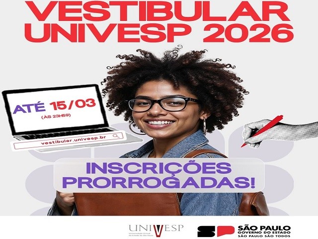 Vestibular 2026 da Univesp tem inscrições prorrogadas até dia 15; Prudente tem 134 vagas