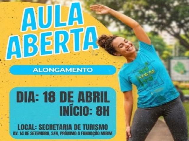 Prefeitura promove aula aberta de alongamento gratuita neste sábado, no Parque do Povo 
