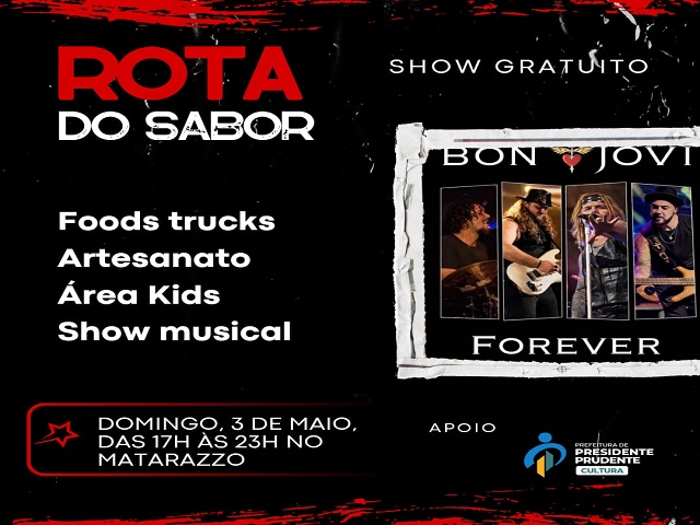 Rota do Sabor movimenta Prudente com gastronomia, música e lazer gratuito neste domingo