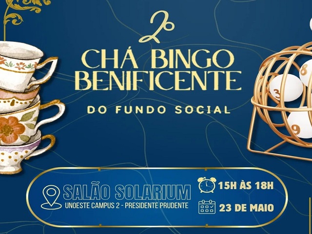 Fundo Social promove 2º Chá Bingo Beneficente; prêmios incluem TV e Smartphone