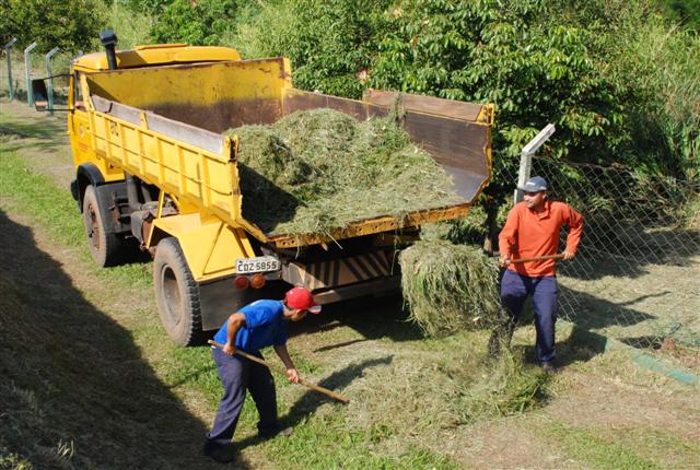 Equipes da Prefeitura realizam limpeza em área de lazer do Jardim Higienópolis