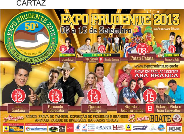 Ingressos para shows da 50ª Expo Prudente começam a ser vendidos nesta segunda
