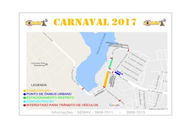 Trânsito das vias em torno do Balneário será alterado no carnaval; veja mapa
