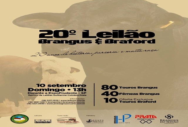 Programação da Exposição do Centenário inclui leilão Prudenmocho e Brangus & Braford 