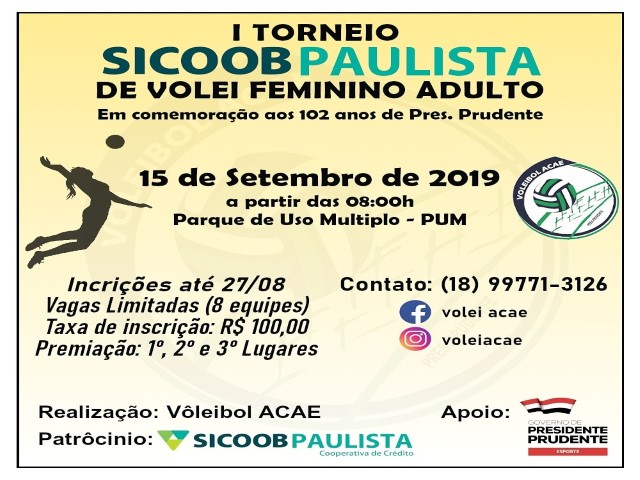 Semepp é parceira na realização do 1º Torneio Sicoob Paulista de Vôlei Feminino 