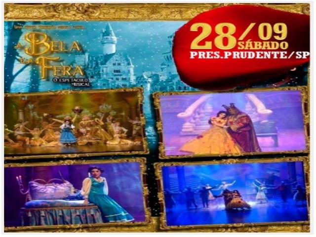 Espetáculo Musical: A Bela e a Fera no Teatro Paulo Roberto Lisbôa, em setembro