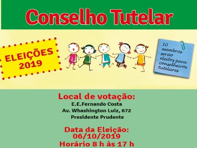 Eleição para conselheiros tutelares ocorre em 6 de outubro; 35 candidatos concorrem