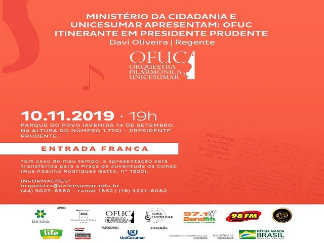 Orquestra Filarmônica da Unicesumar volta a Prudente para apresentação única neste domingo
