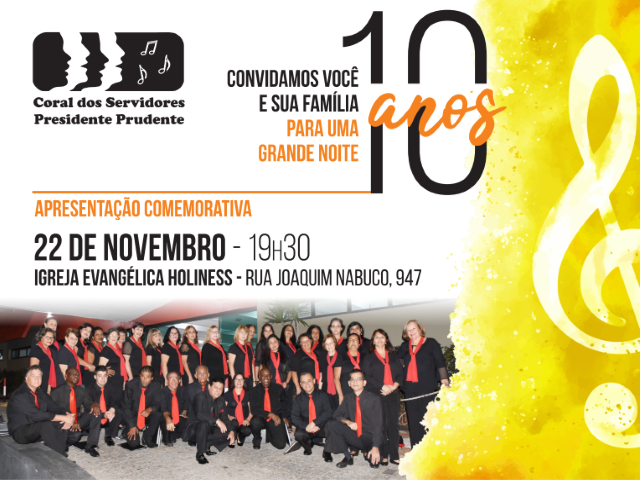Coral dos Servidores da Prefeitura comemora 10 anos com agenda de apresentações 