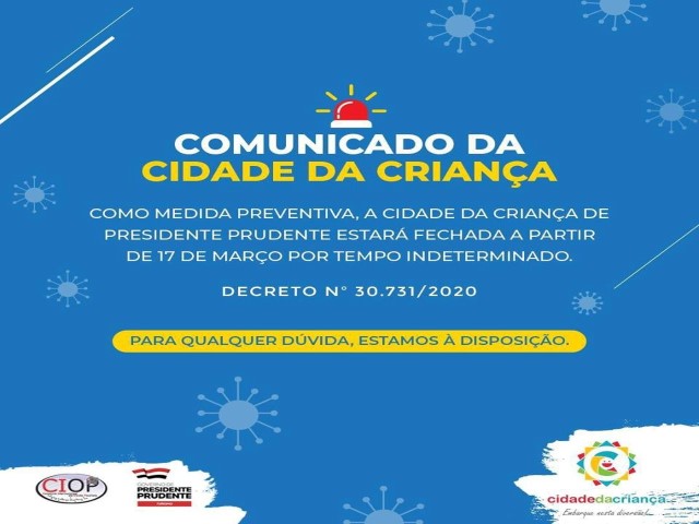 Covid-19: Cidade da Criança suspende agendamentos de excursões como medida de prevenção 