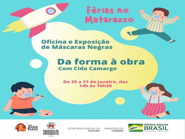 Secretaria de Cultura oferece oficina gratuita de máscaras de 25 a 31 de janeiro 