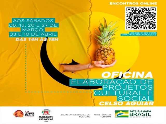 Secult promove oficina online sobre elaboração de projetos cultural e social