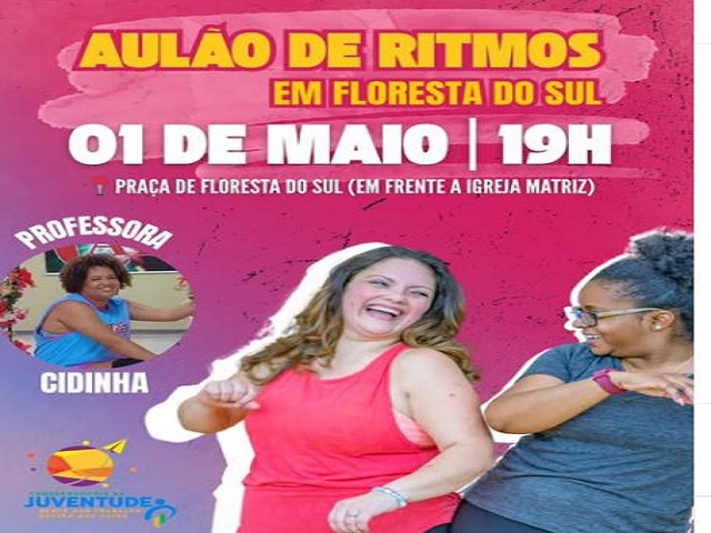 Coordenadoria da Juventude realiza Aulão de Ritmos no feriado de 1º de maio 